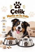 Çelik Mama ve Su Kabı