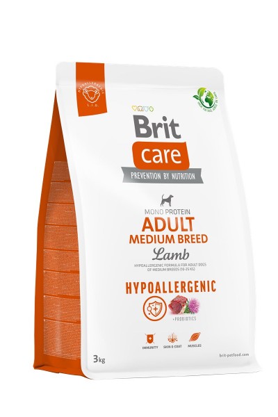 Brit Care Adult Medium Breed Mono Protein Tahılsız Hipoalerjenik Kuzu Etli Yetişkin Köpek Maması 3 Kg