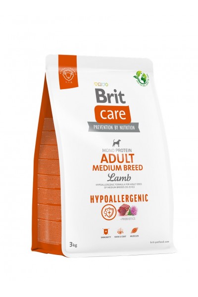 Brit Care Adult Medium Breed Mono Protein Tahılsız Hipoalerjenik Kuzu Etli Yetişkin Köpek Maması 3 Kg