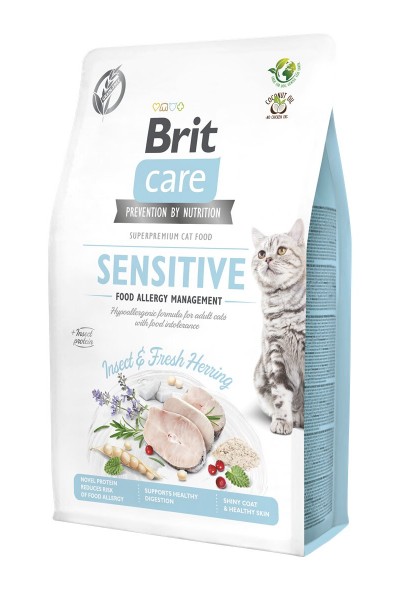 Brit Care Sensitive Tahılsız Hipoalerjenik Böcek Proteini ve Taze Ringa Balıklı Yetişkin Kedi Maması 2 Kg