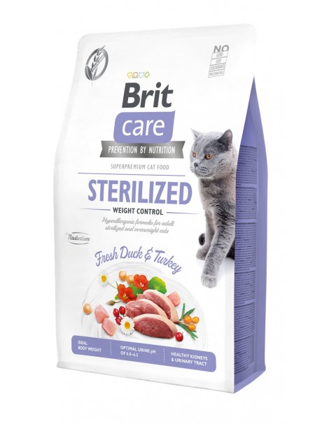 Brit Care Sterilized Weight Control Tahılsız Hipoalerjenik Taze Ördek ve Hindi Etli Kısırlaştırılmış Kedi Maması 2 Kg Brit Care Sterilized Weight Control Tahılsız Hipoalerjenik Taze Ördek ve Hindi Etli Kısırlaştırılmış Kedi Maması 2 Kg