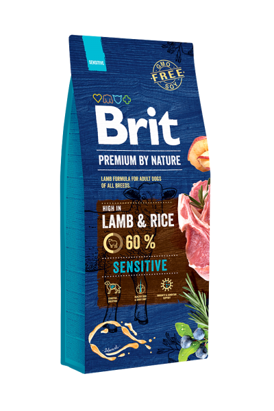 Brit Premium By Nature Hassas Sindirime Sahip Köpekler İçin, Kuzu Etli Kuru Mama 15 kg