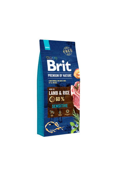 Brit Premium By Nature Hassas Sindirime Sahip Köpekler İçin, Kuzu Etli Kuru Mama 15 kg