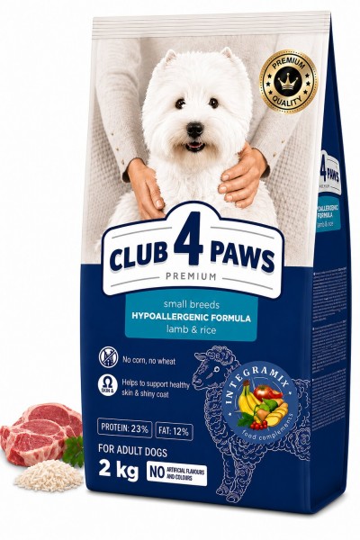 Club 4 Paws Kuzulu ve Pirinçli Küçük Irk Yetişkin Köpek Kuru Maması 2 kg