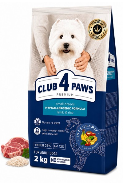 Club 4 Paws Kuzulu ve Pirinçli Küçük Irk Yetişkin Köpek Kuru Maması 2 kg