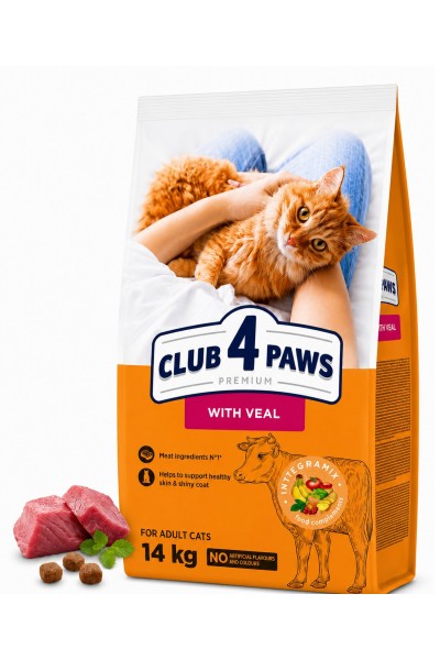 Club 4 Paws Premium Sığır Etli Yetişkin Kedi Kuru Maması 14 kg