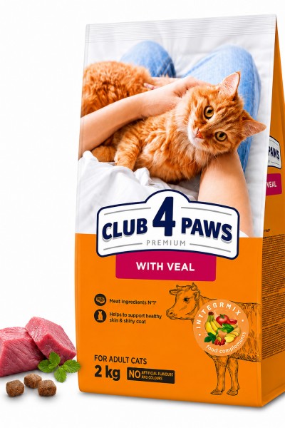 Club 4 Paws Premium Sığır Etli Yetişkin Kedi Kuru Maması 2 kg