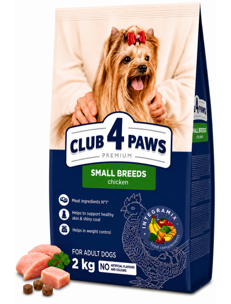 CLUB 4 PAWS PREMIUM SMALL BREEDS TAVUKLU YETİŞKİN KÖPEK KURU MAMASI 2 KG CLUB 4 PAWS PREMIUM SMALL BREEDS TAVUKLU YETİŞKİN KÖPEK KURU MAMASI 2 KG