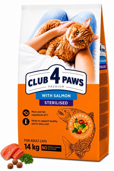 Club 4 Paws Premium Somonlu Kısırlaştırılmış Kedi Maması 14 kg
