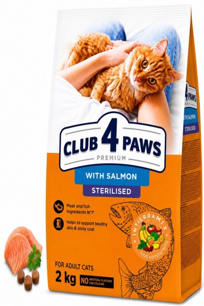 Club 4 Paws Premium Somonlu Kısırlaştırılmış Kedi Maması 2 kg