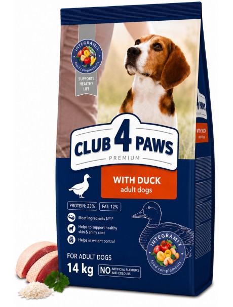 CLUB 4 PAWS PREMIUM WITH DUCK YETİŞKİN KÖPEK MAMASI 14 KG