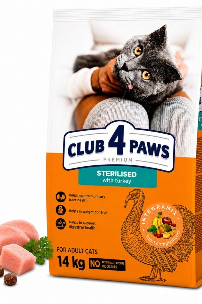 Club 4 Paws Sterilised Hindi Etli Yetişkin Kedi Kuru Maması 14 kg