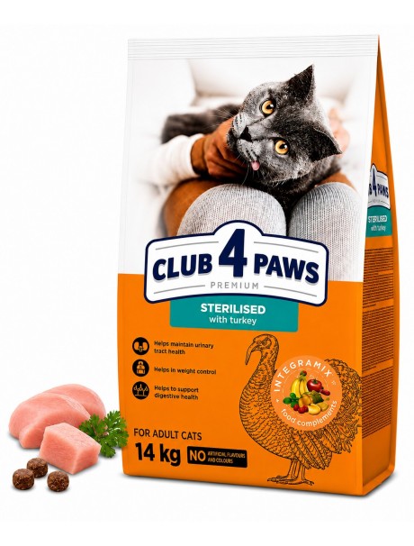 Club 4 Paws Sterilised Hindi Etli Yetişkin Kedi Kuru Maması 14 kg Club 4 Paws Sterilised Hindi Etli Yetişkin Kedi Kuru Maması 14 kg