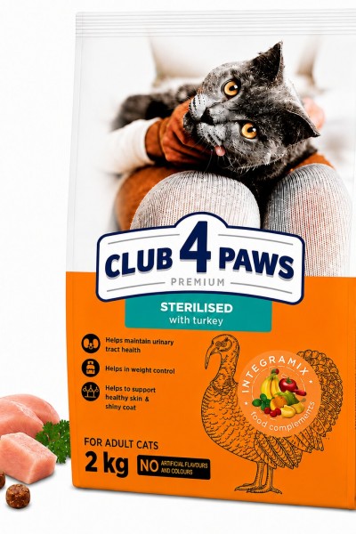 Club 4 Paws Sterilised Hindi Etli Yetişkin Kedi Kuru Maması 2 kg