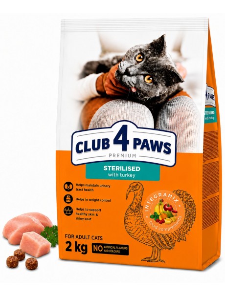 Club 4 Paws Sterilised Hindi Etli Yetişkin Kedi Kuru Maması 2 kg Club 4 Paws Sterilised Hindi Etli Yetişkin Kedi Kuru Maması 2 kg