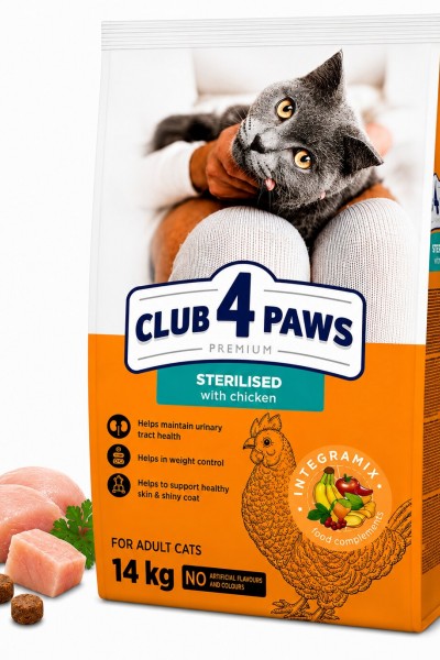 Club 4 Paws Sterilised Tavuklu Yetişkin Kedi Kuru Maması 14 kg