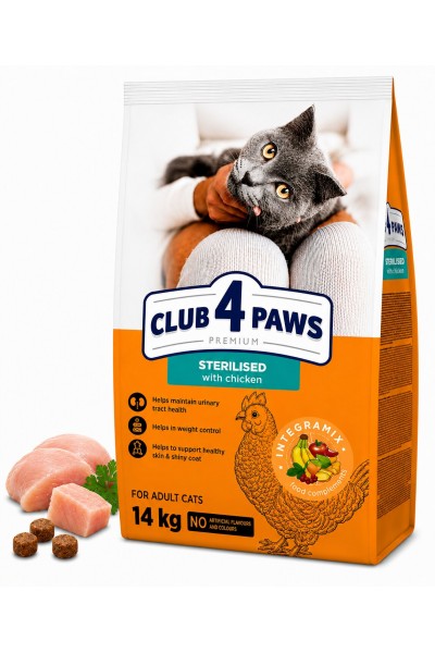 Club 4 Paws Sterilised Tavuklu Yetişkin Kedi Kuru Maması 14 kg