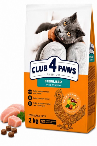 Club 4 Paws Sterilised Tavuklu Yetişkin Kedi Kuru Maması 2 kg