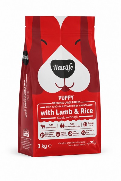 Havlife Kuzulu Medium & Large Yavru Köpek Maması 3 kg