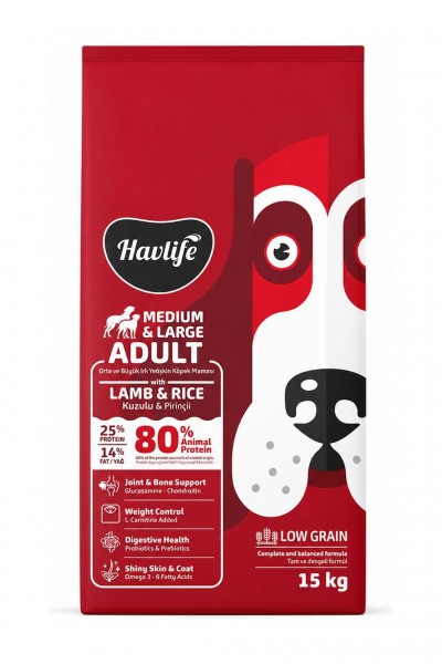 Havlife Kuzulu Medium & Large Yetişkin Köpek Maması 15 kg