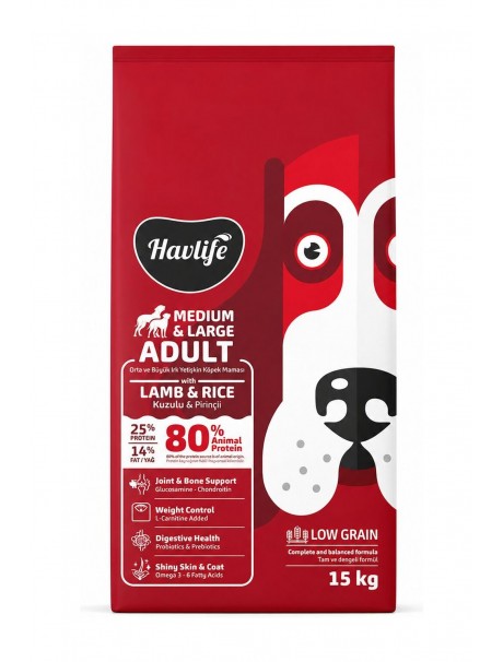 Havlife Kuzulu Medium & Large Yetişkin Köpek Maması 15 kg
