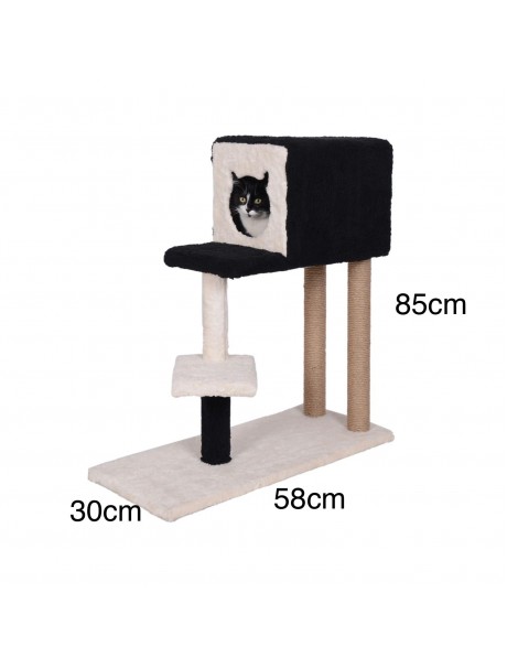 Kedi Tırmalama Ağacı 85 Cm – Evli, Platformlu ve Çok Katlı Kedi Tırmalama Ağacı 85 Cm – Evli, Platformlu ve Çok Katlı