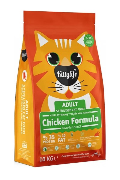 Kittylife Tavuklu Kısırlaştırılmış Kedi Maması 10 kg Kittylife Tavuklu Kısırlaştırılmış Kedi Maması 10 kg