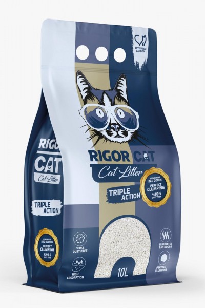 Rigor Aktif Karbonlu İnce Taneli Kedi Kumu 10 Lt