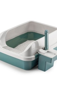 ROOMY-10A Su Yeşili Aksesuarlı Acık Kedi Tuvaleti
