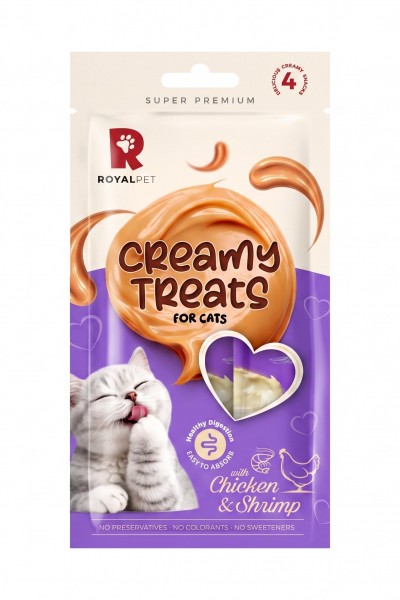 Royalpet Kediler İçin Tavuklu, Karidesli Krema Ödül Maması 4x14 gr 56 gr