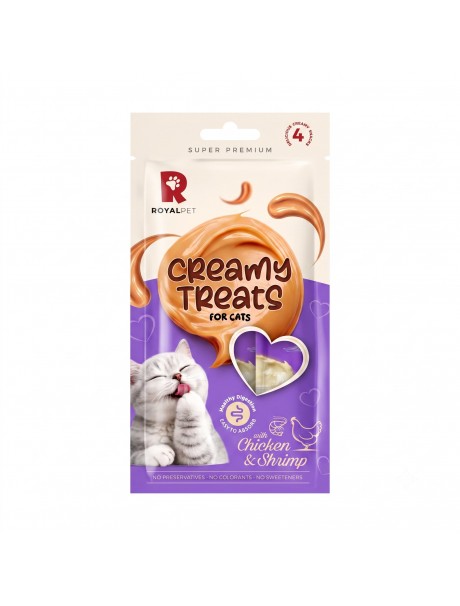 Royalpet Kediler İçin Tavuklu, Karidesli Krema Ödül Maması 4x14 gr 56 gr