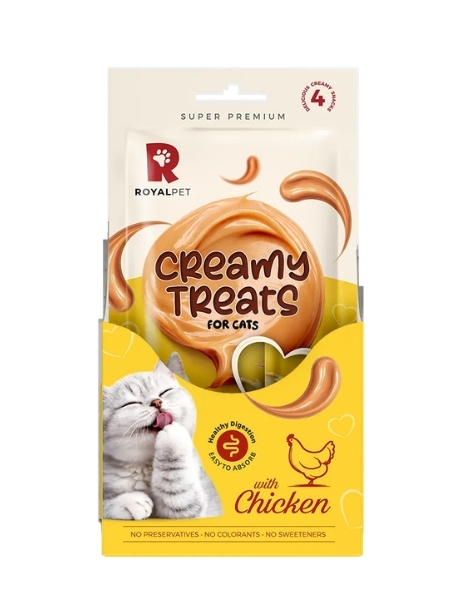 Royalpet Kediler İçin Tavuklu Krema Ödül Maması 4x14 gr 56 gr Royalpet Kediler İçin Tavuklu Krema Ödül Maması 4x14 gr 56 gr